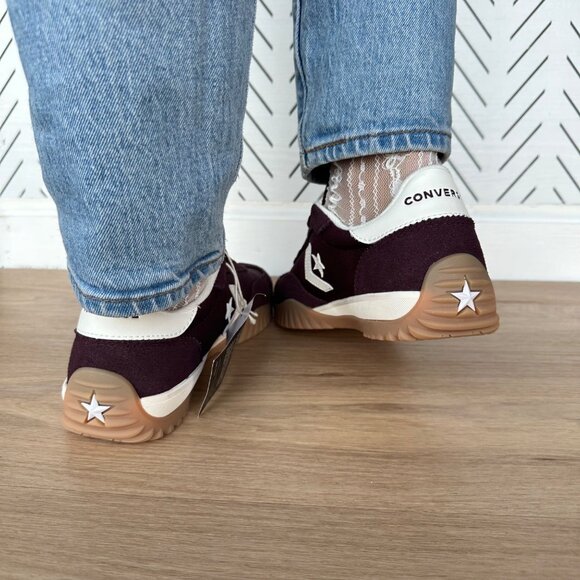 Converse Run Star Trainer Ox Sz 7 Womens Casual Shoes Suede Burgundy A13360C New - Picture 6 of 12